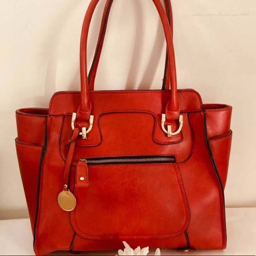 Vintage London Fog Red Handbag Purse